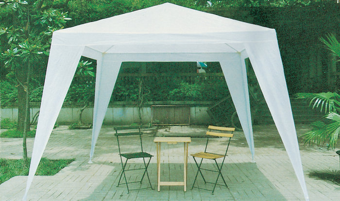 Paviljong Lido 3 x 3 m metall og hvit PE - Sunlife